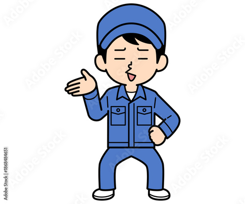 愚痴を言うシンプルな作業員の男性