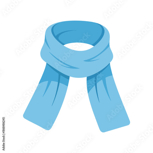Blue scarf illustration on white background