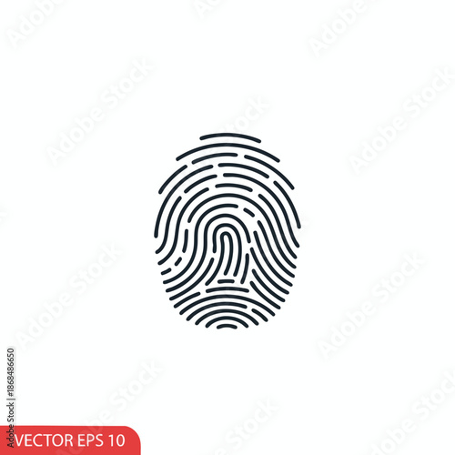 Fingerprint icon identity verification symbol