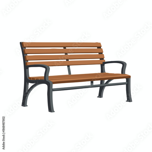 Modern Outdoor Bench with Metal Frame
