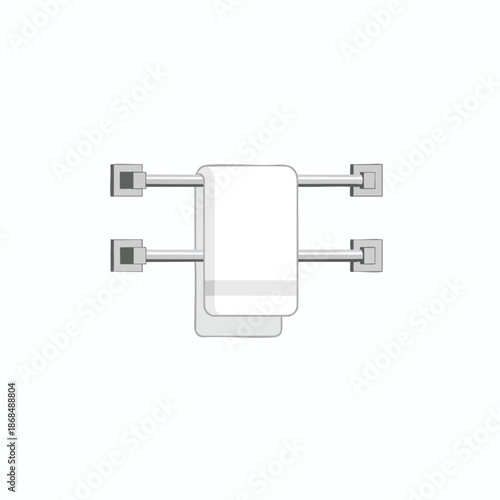 White Towel Holder with Four Hooks