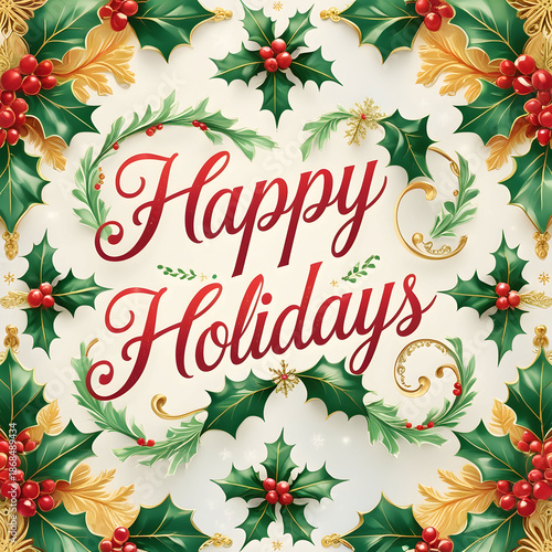 Happy holidays wish banner