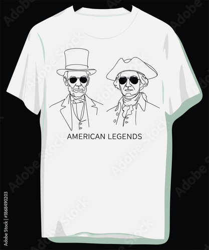Fun T-shirt with Abraham Lincoln and George Washington
