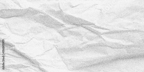 White wrinkled paper pattern with dusty tone and tiny halftone marks. A neutral aged sheet carrying shallow creases and soft grain.