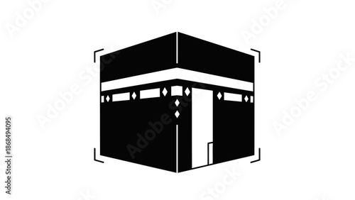Open Holy Book on Stand Icon – Islamic Education Line Illustration