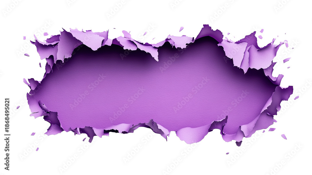 Obraz premium Torn Purple Paper on Transparent Background