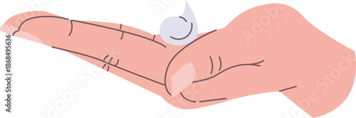 Hand Holding Skincare Drop Cartoon