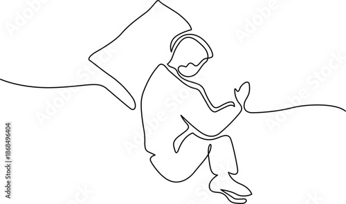 Person reading book Vector