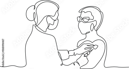 Two people engaged in conversation Vector