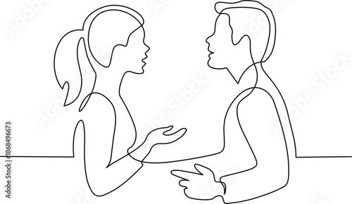 Couple engaged in conversation Vector