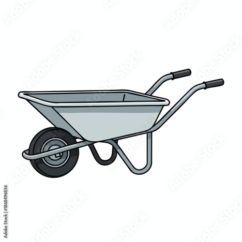 Gray Wheelbarrow Illustration