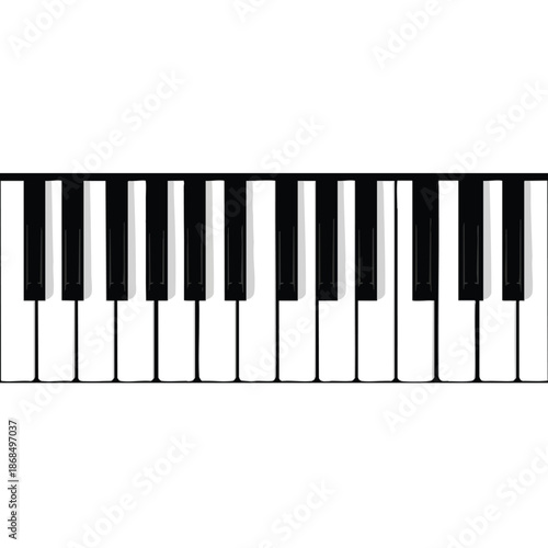 Isolated Piano Keys on White Background
