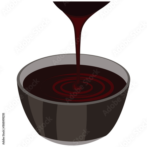 Sugarcane molasses, viscous syrup dark.