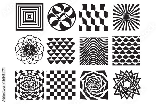 set of abstract geometric patterns