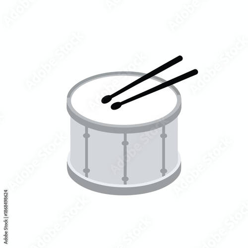 Drum with Sticks Ready for Performance