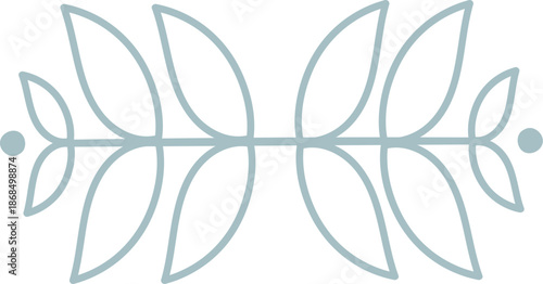 Laurel Divider Line Art Ornament Scandi Doodle