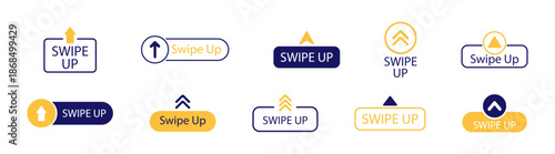 Swipe Arrow Icons for Mobile App Interface and Social Media Navigation