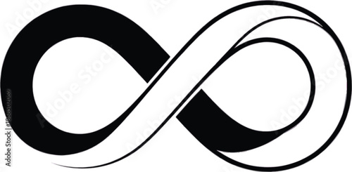 Elegant Black and White Infinity Symbol Design, Representing Eternity, Endless Possibilities, and Limitless Concepts