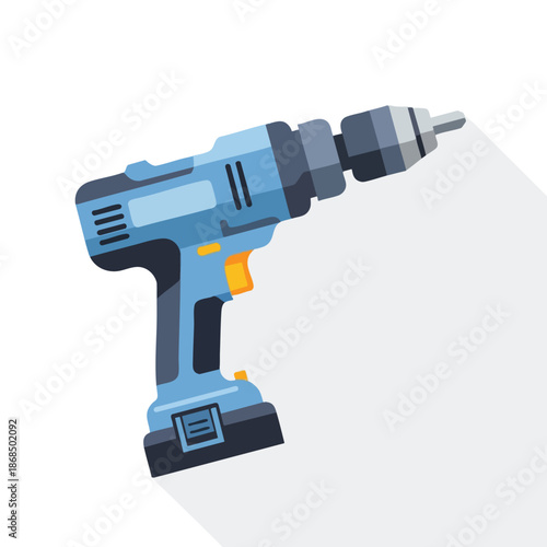 Electric Drill Tool Vector Illustration