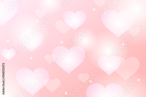 赤背景に白いハートが浮かぶバレンタイン向け可愛いイラスト