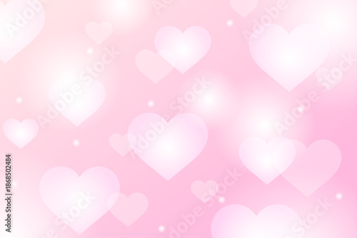 ピンク背景に白いハートが浮かぶバレンタイン向け可愛いイラスト