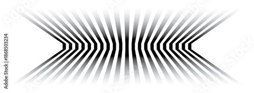 Abstract black and white perspective lines with speed and depth effect.