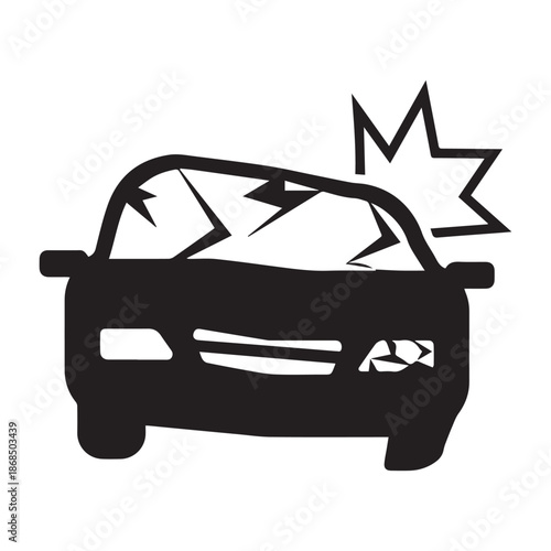 Car Accident Icon Isolated Vector