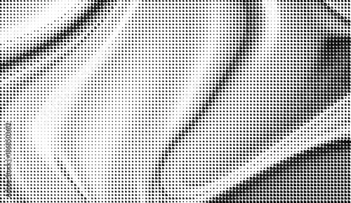 Flowing wave textures created through dot gradation and smooth halftone gradients, an  black-and-white vector backdrop.