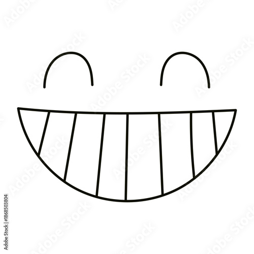 Cute funny happy face isolated on transparent background. Hand drawn vector illustration. Line drawing. Cartoon character. Kid fashion, textile print, design element, clip art