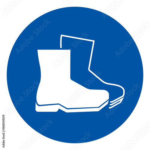 Wear Safety Shoe Symbol Sign,Vector Illustration, Isolated On White Background Label.EPS10