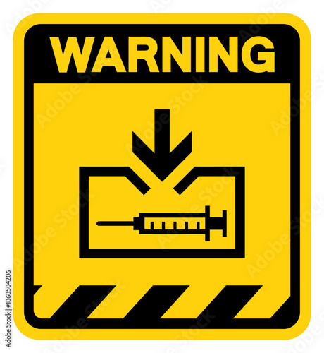 Sharps Disposal Warning Sign, Vector Illustration, Isolate On White Background Label. EPS10