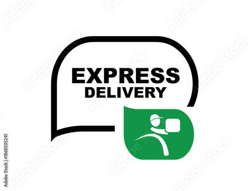 express delivery sign o white background