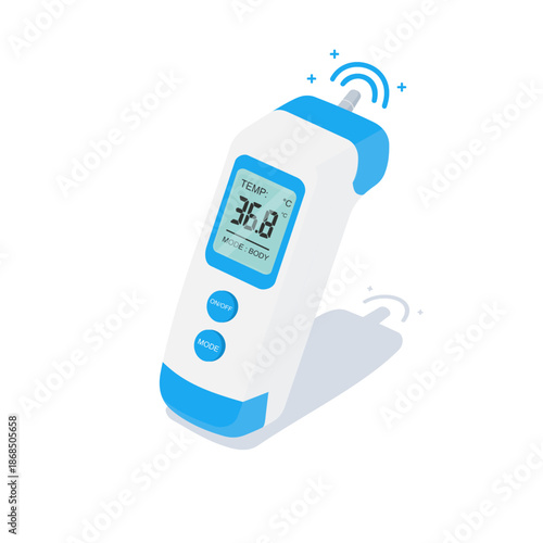 Illustration vector graphic of infrared laser thermometer isolated on white background. Flat design, vector illustration EPS10.