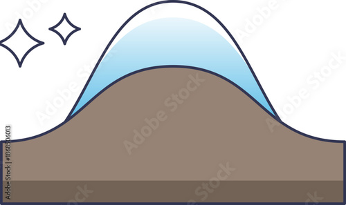 A stylized icon of a mountain peak covered by a blue ice cap under sparkling stars, representing glacial preservation and polar environments.