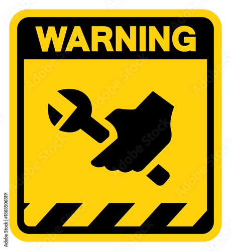 Maintenance Car Warning Sign, Vector Illustration, Isolate On White Background Label. EPS10