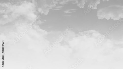 Tranquil Sky with White Cloud Layers. Calm Cloudy Sky Background with Copy Space