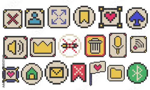 abstract group element pixel art