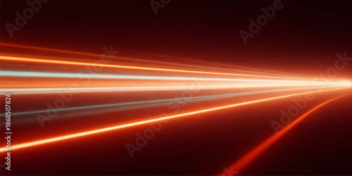 A vibrant night highway motion blur background featuring fast car traffic trails and glowing energy lines in a red and orange light pattern for a dynamic speed drive wallpaper design