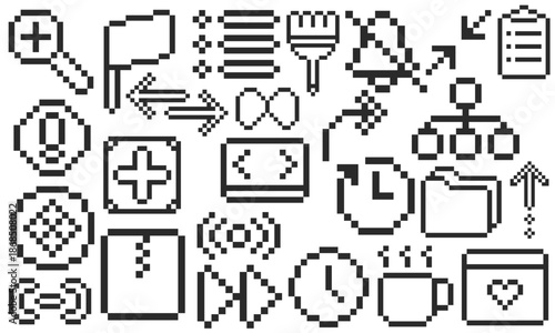 abstract group element pixel art