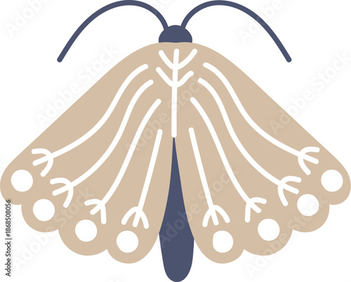 Moth Wings Spread Scandinavian Cartoon