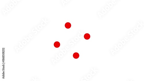 Flat dots animated loading motion graphic with alpha channel. 4 dots loading animation where the two end dots rotate alternately for clean UI