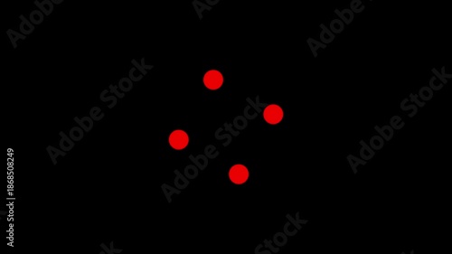 4 dot rotate animated loading motion graphic with alpha channel, seamless loop video design for clean UI progress indicator