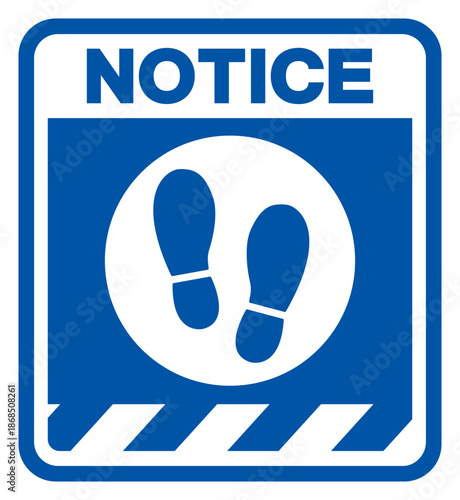 Notice Stand Here Symbol Sign ,Vector Illustration, Isolated On White Background Label. EPS10