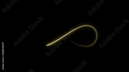 Seamless loop animation. Infinity symbol with neon glowing blue light isolated on black background for eternity, mathematics and futuristic concept