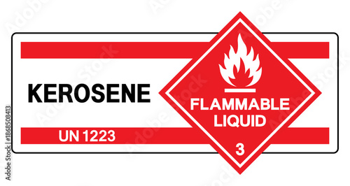 Kerosene UN 1223 Symbol Sign, Vector Illustration, Isolate On White Background, Label.EPS10