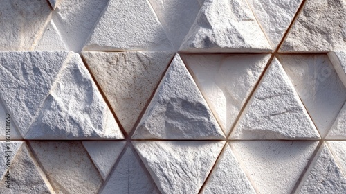 White geometric blocks with embossed triangle texture