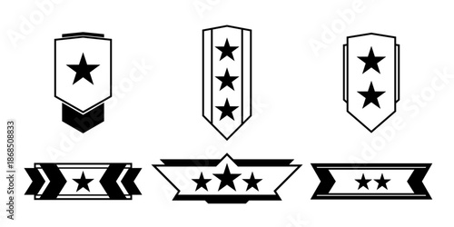 Star wings logo set. Army logo template. Military logo concept. Winged logo company, delivery and shipping symbols.