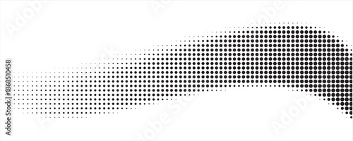 Dotted halftone gradient texture. Vanishing polka dot background. Repeating dots gradation pattern background. Black fading comic pop art