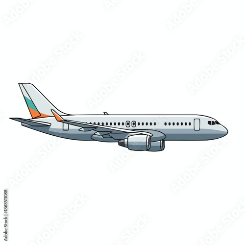 Commercial Airplane Illustration
