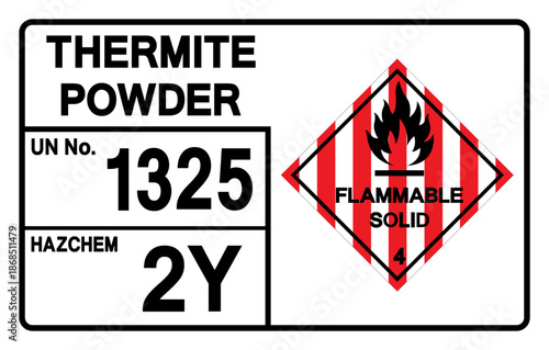 Thermite Powder UN 1325 Symbol Sign, Vector Illustration, Isolate On White Background, Label.EPS10